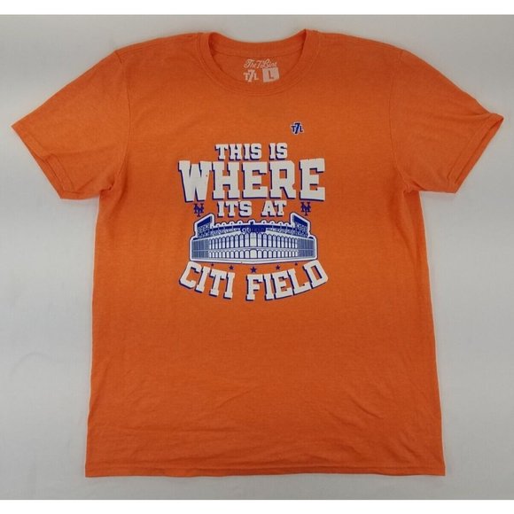 The 7-Line Citi Perks “This Is Where It’s At” Citi Field T-Shirt L Orange B3 - Picture 1 of 10